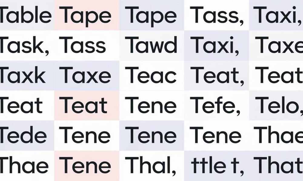 5 Letter Words Starting With TA