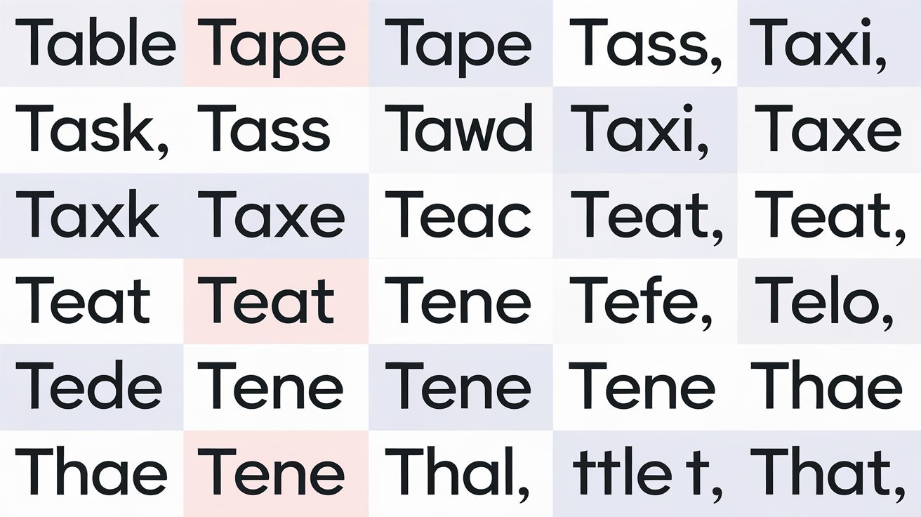 5 Letter Words Starting With TA