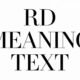 RD meaning text